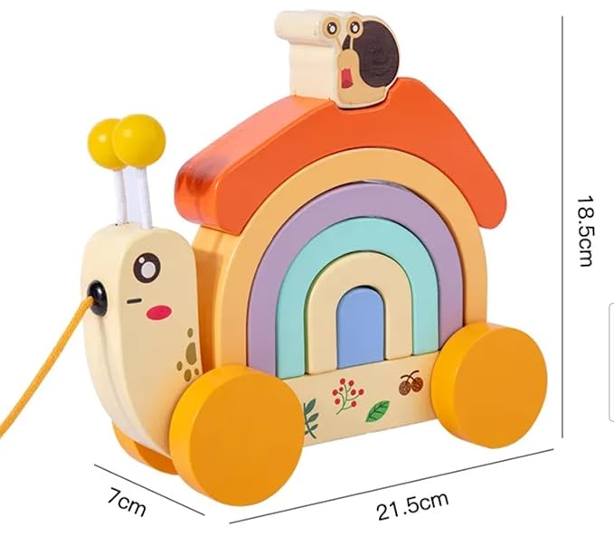 Wooden snail rainbow stacker
