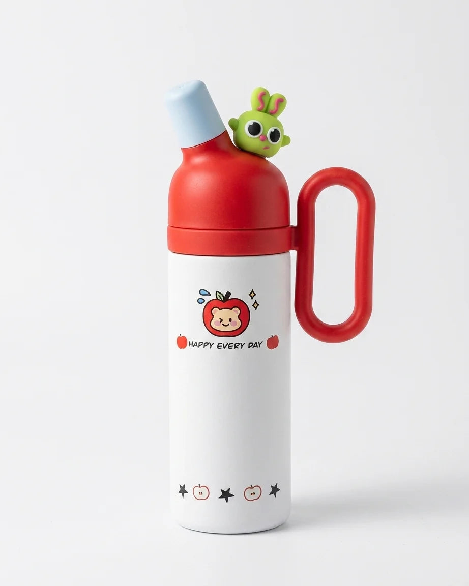 Cute Cartoon Stainless Steel Water Bottle with Handle 800ml