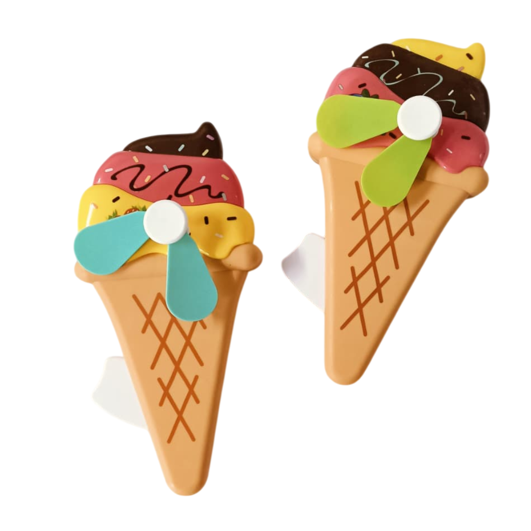 Ice Cream Hand Press Fan (1pc)