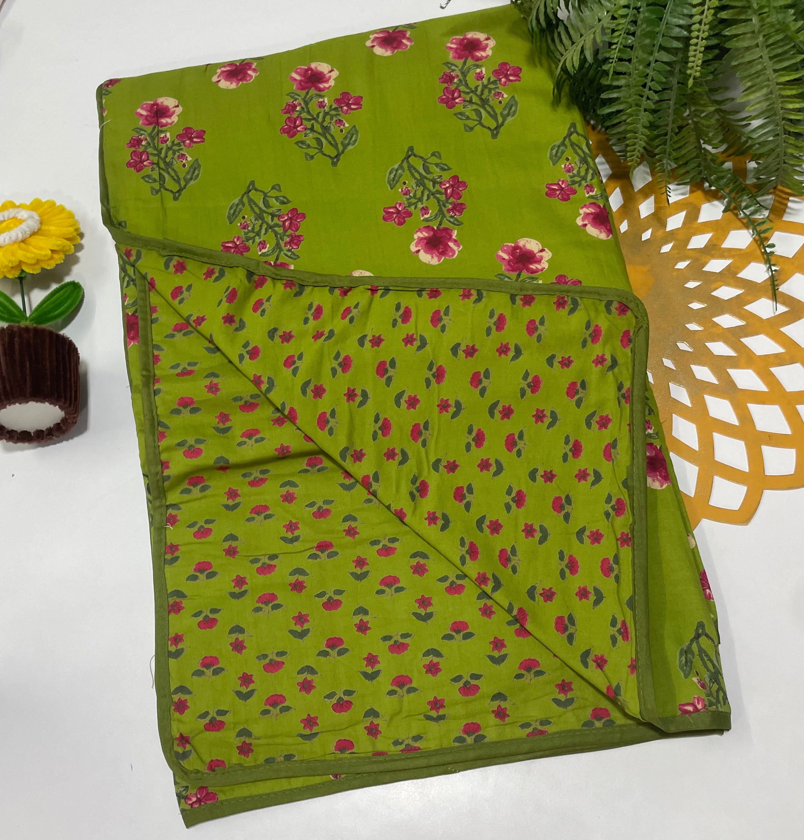 Jaipur premium cotton Dohar -  Green(1pc)