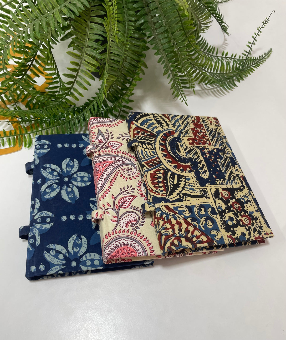 Hand Block Printed Fabric Journal Handbound Notebook