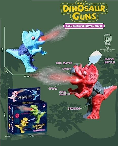 Dinosaur Water Spray Guns with Light(Multicolor)