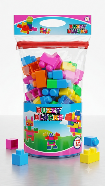 Jumbo Buzzy Blocks (72pcs)