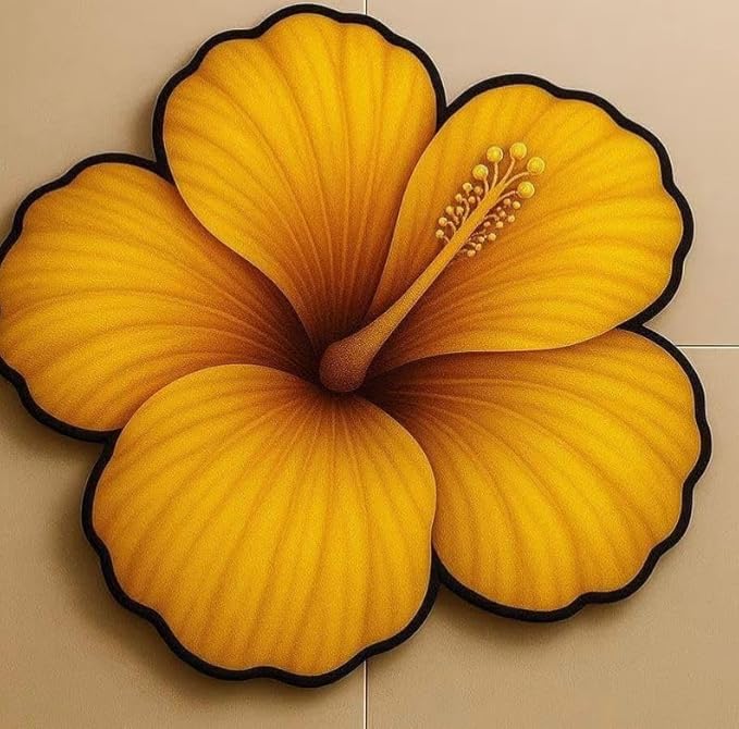 7D Hibiscus Anti skid Waterproof Mat (1pc)