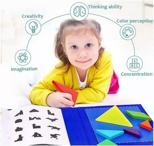 Magnetic tangram book