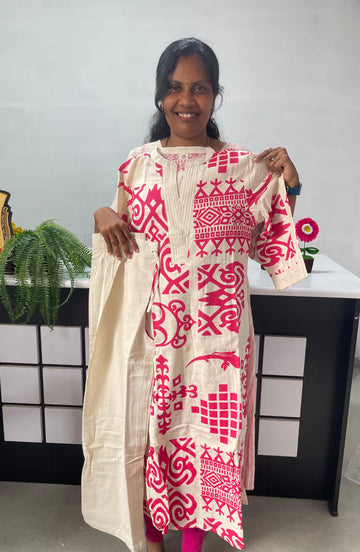 Premium Jaipur cotton 2pc set - Pink