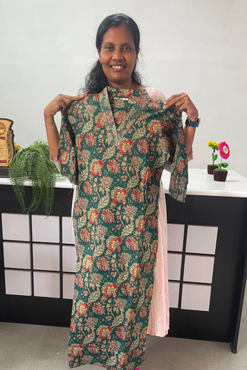 Daily wear  Cotton Floral Print A-Line Kurti