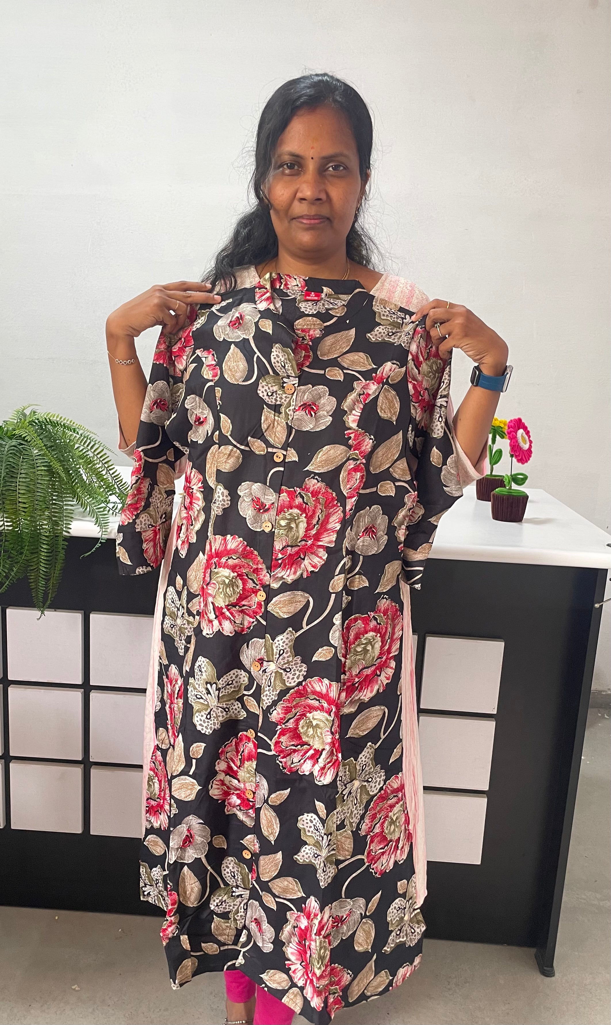Premium Floral Print A-Line Kurti