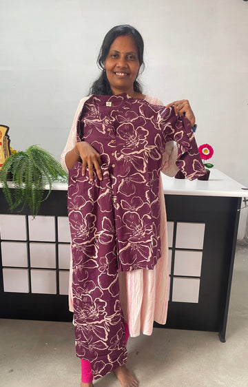 Premium Jaipur Cotton Printed Co-ords - Magenta(2pc)
