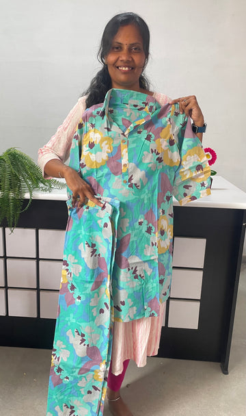Premium Cotton Printed Co-ords - Blue (2pc)