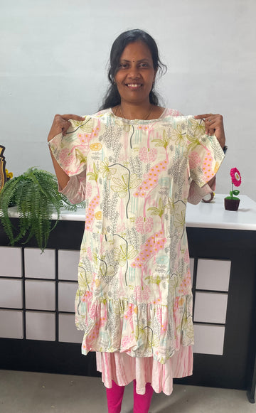 Premium Jaipur Cotton Kurti with back button