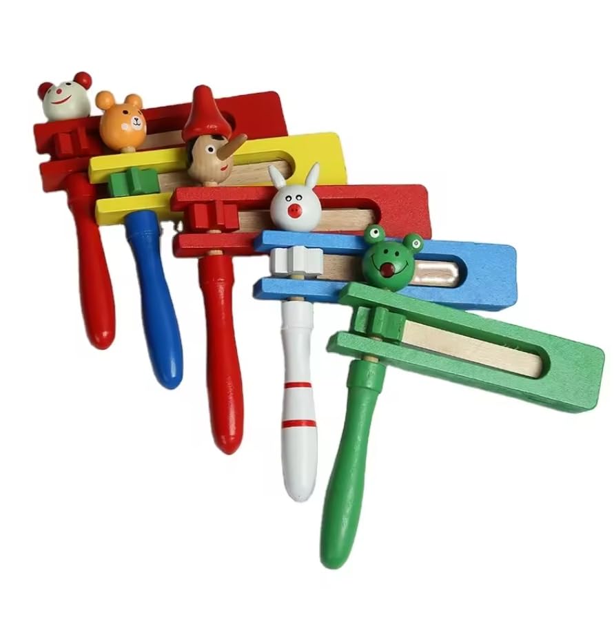 Wooden Clown Spinning ratchet