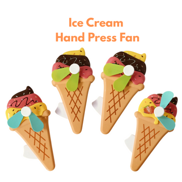 Ice Cream Hand Press Fan (1pc)