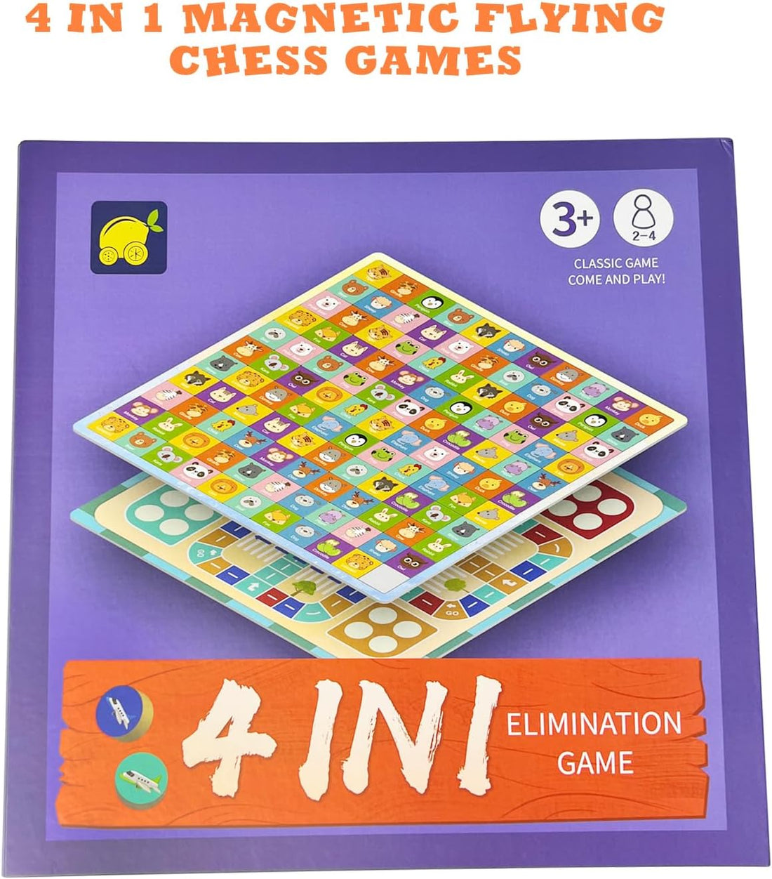 4 in 1 Wooden Magnetic Flying Chess Board