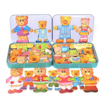 Magnetic dress up tin puzzle