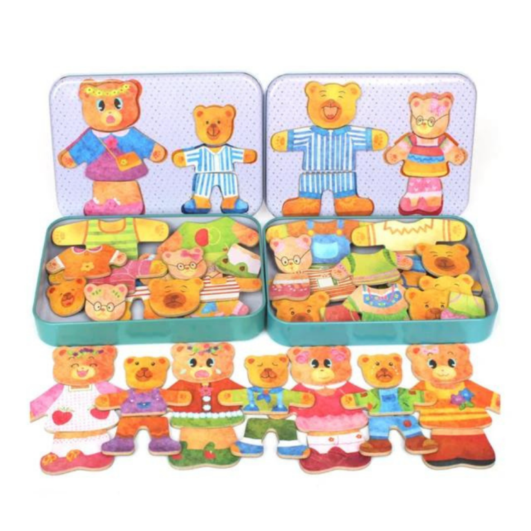 Magnetic dress up tin puzzle