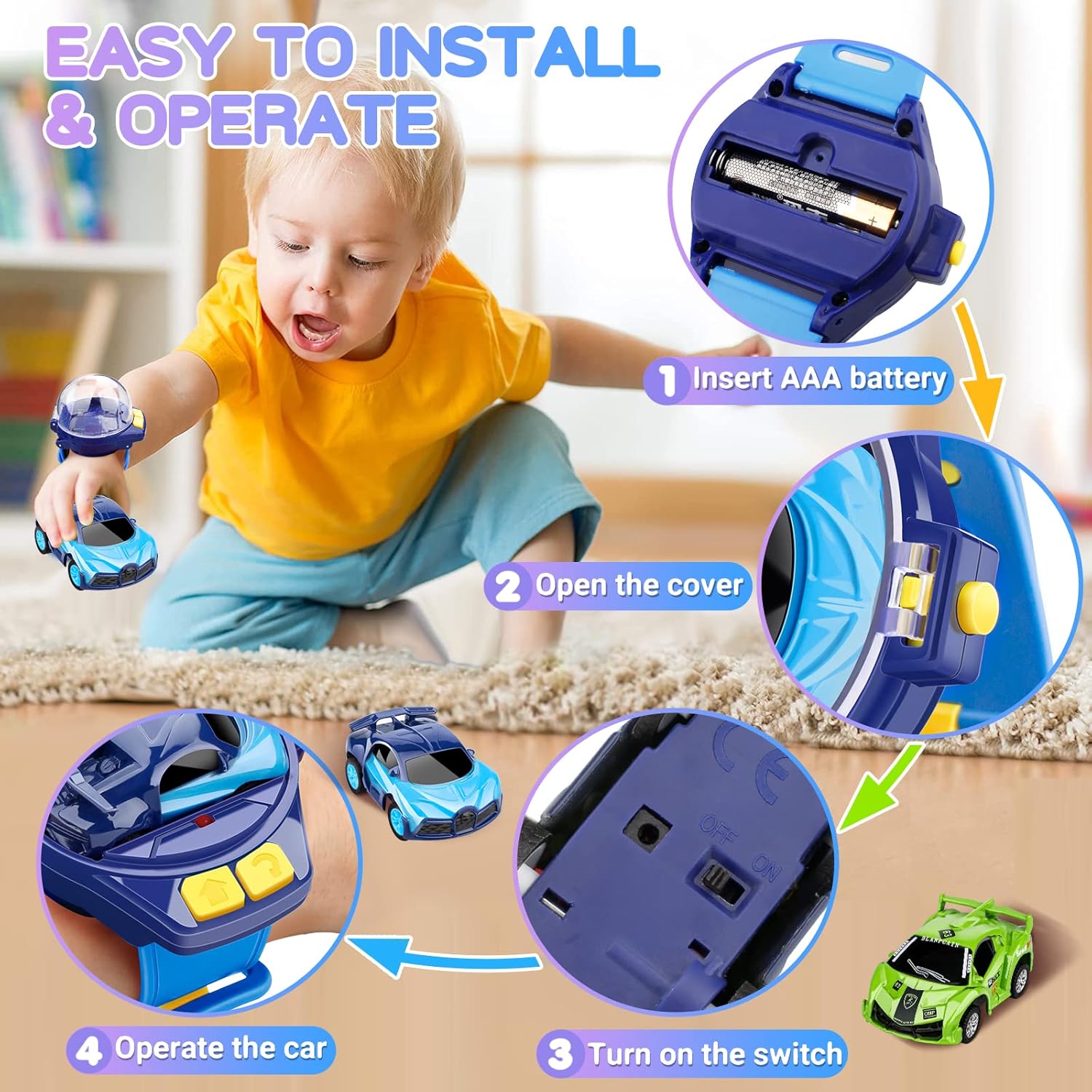 Mini RC Car Watch Toy (1pc)