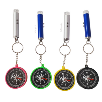 Mini Compass Keyring with Laser Light (1pc)