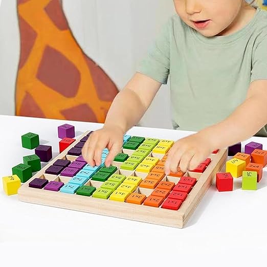 Wooden Multicolored Multiplication Table Board – Hi5Toys