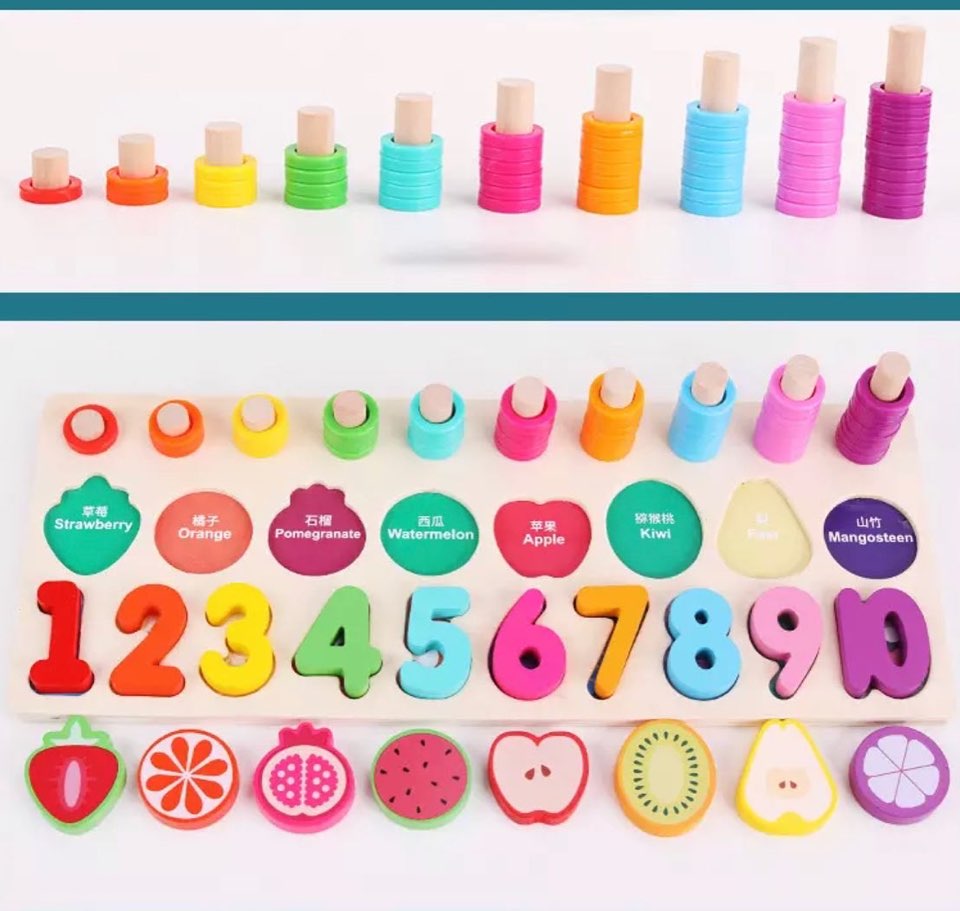 Wooden Rainbow fruit logarithmic board