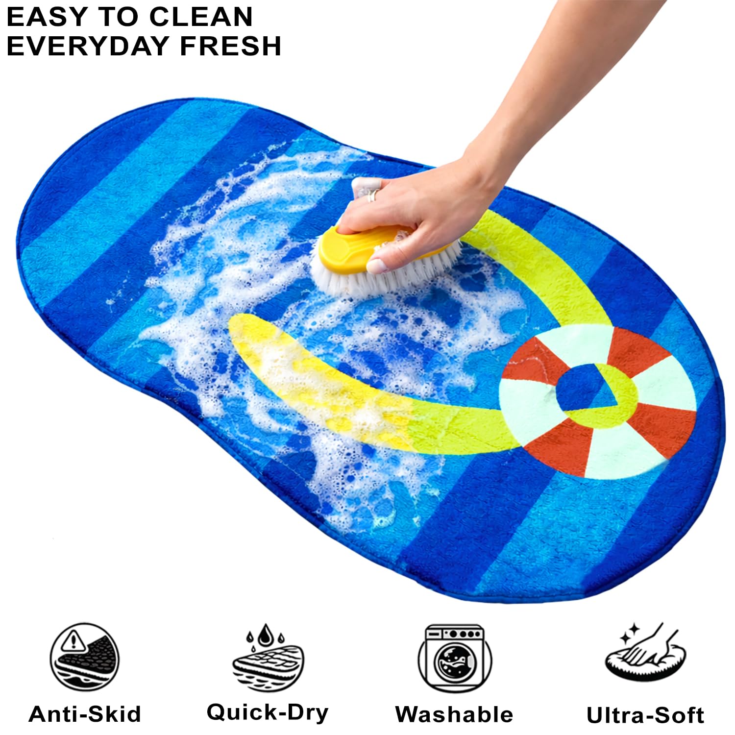 7D Slipper Shaped Anti skid Waterproof mat
