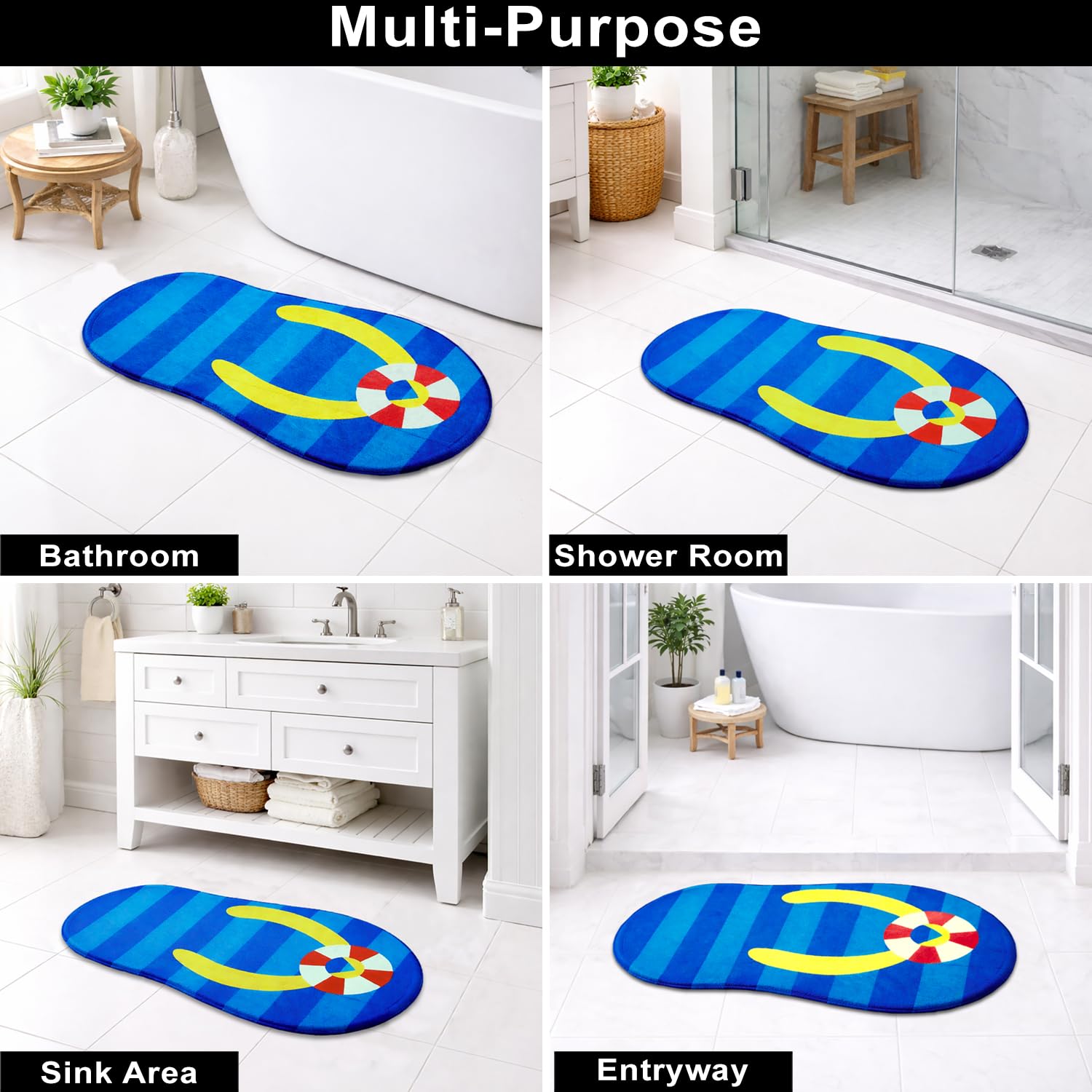 7D Slipper Shaped Anti skid Waterproof mat