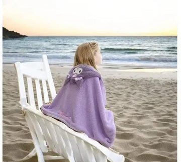 Soft Absorbing Cartoon Hooded Bath Towels Baby Print Cap for 3-6Y (55*26 inches) - Rabbit