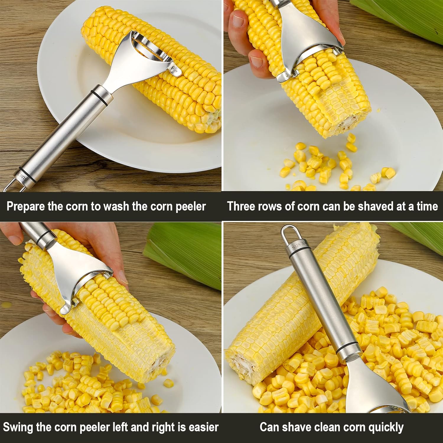 Stainless Steel Corn Peeler (1pc)