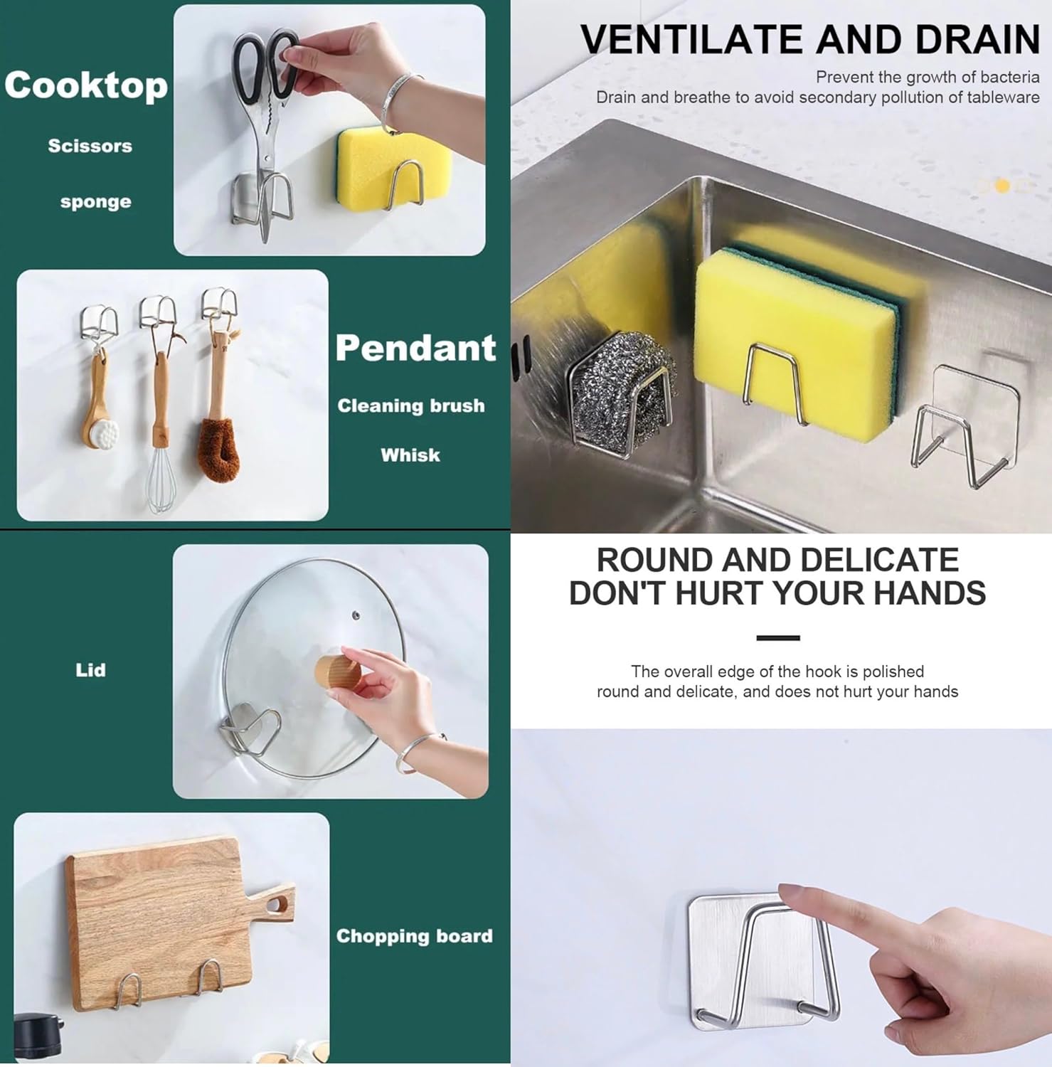 Stainless Steel Sponge Holder Hook (1pc)