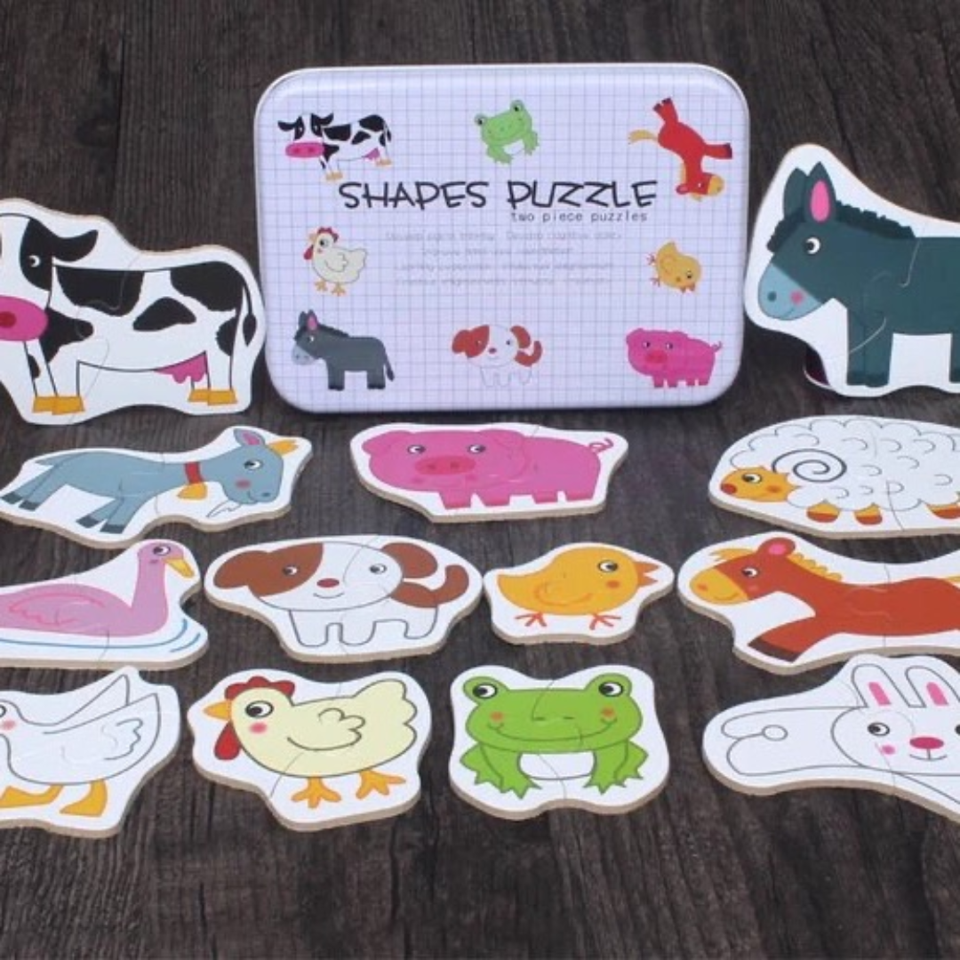 2 pc puzzles with tin