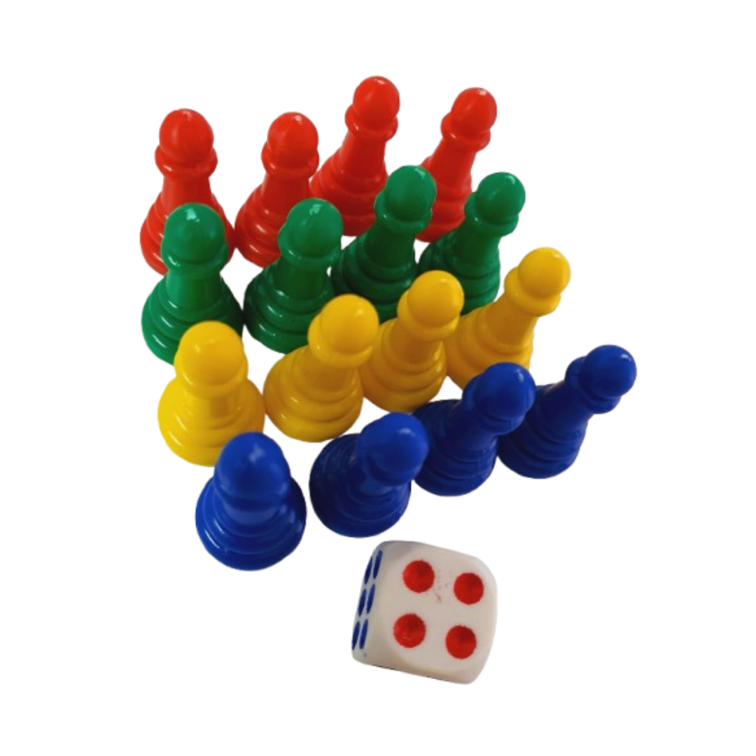 Ludo Dice and coins set