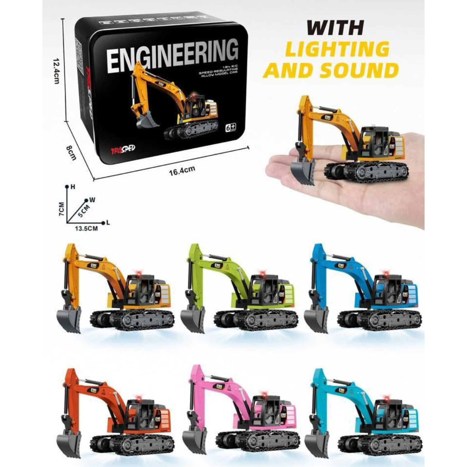 Mini RC JCB (1:64 ratio) Engineering Construction Vehicle