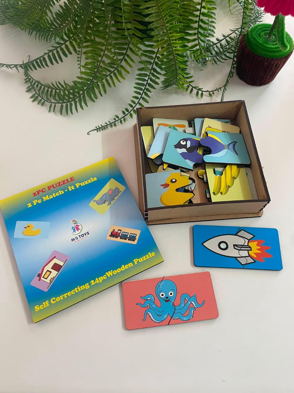 Hi5 Wooden Matching and self correcting Puzzle