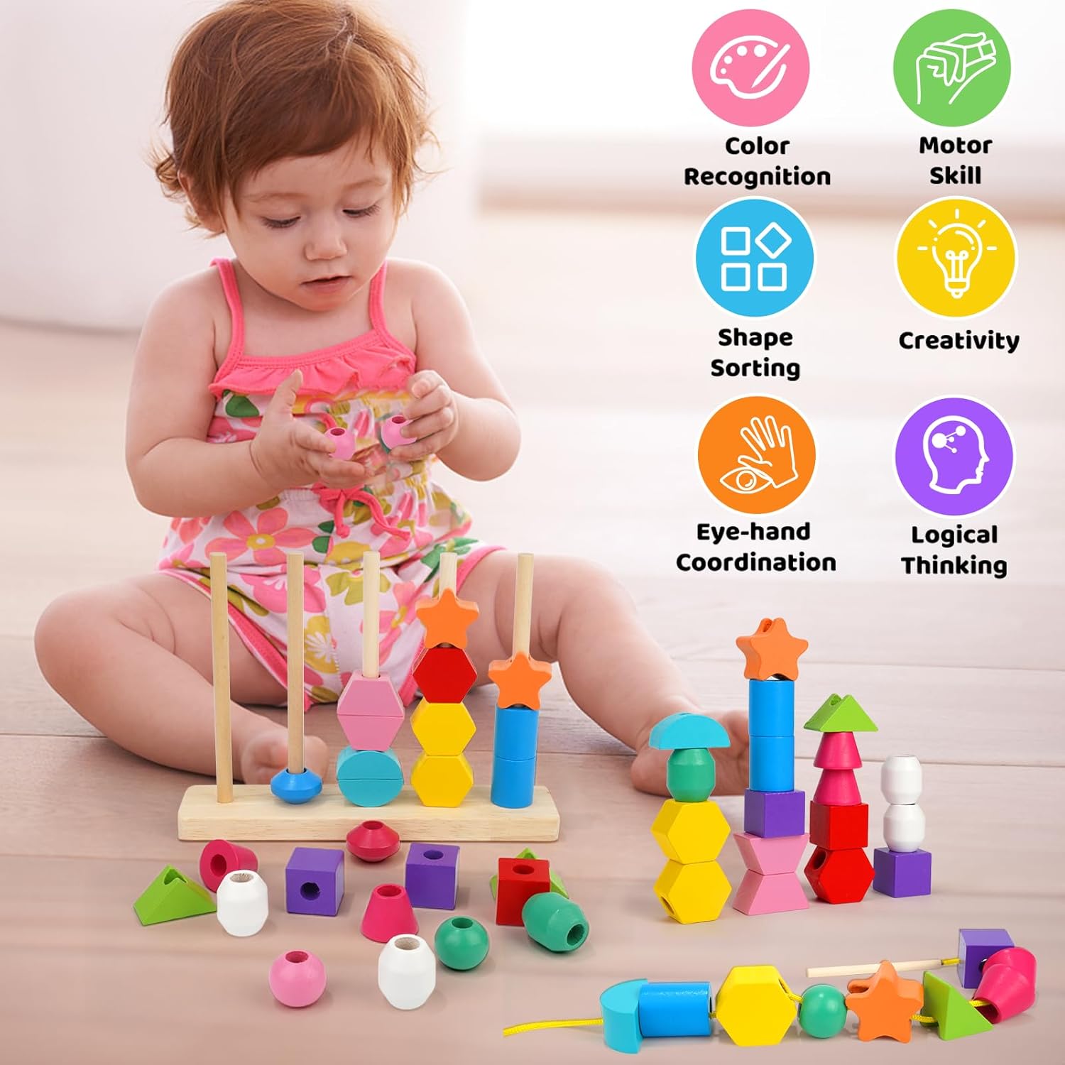 Wooden Beads Sequencing Toy