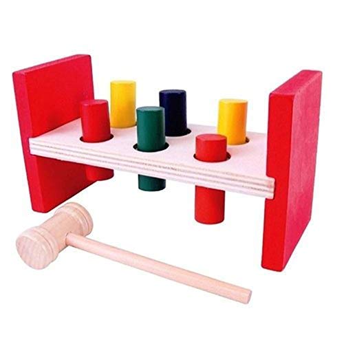 Wooden Hammer and 6 Peg Toy