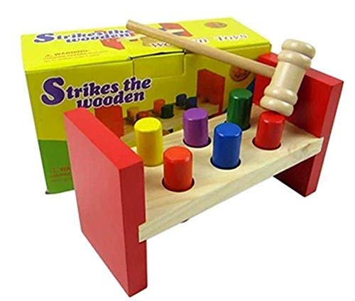 Wooden Hammer and 6 Peg Toy