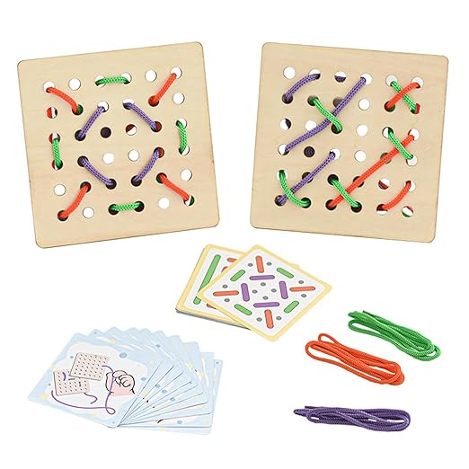 2 Player Battle Wooden lacing Toy