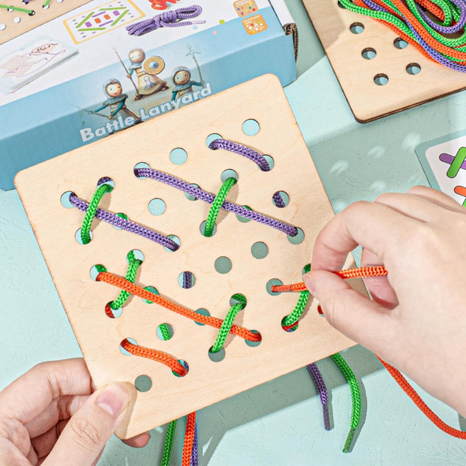 2 Player Battle Wooden lacing Toy