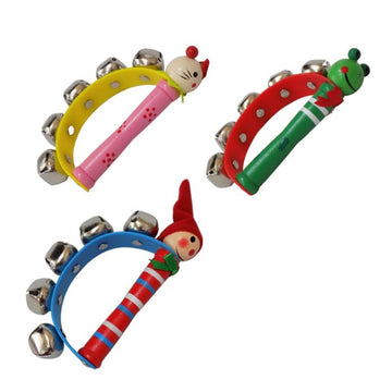 Wooden Jingle Ring Handbell Rattle (1pc)