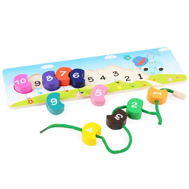 Wooden Lacing Toy - Worm