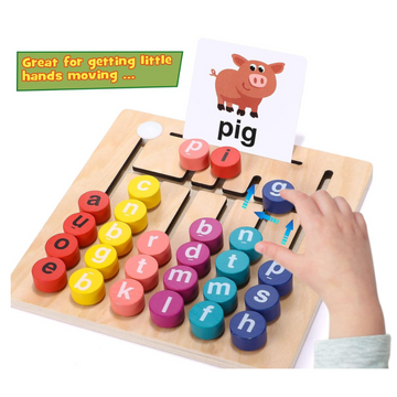 Wooden Maze Matching Letter Spelling Game