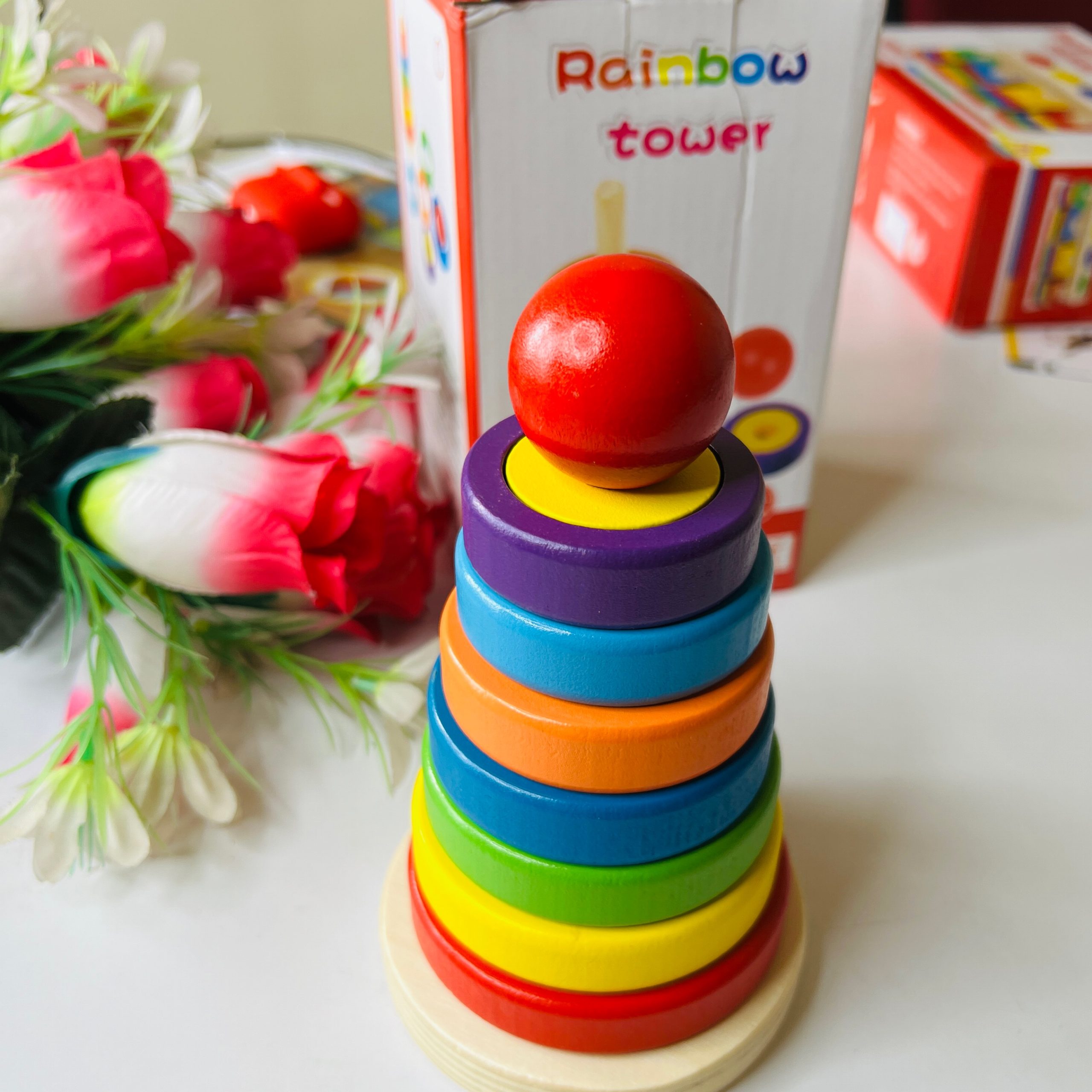 Rainbow Tower With Shapes