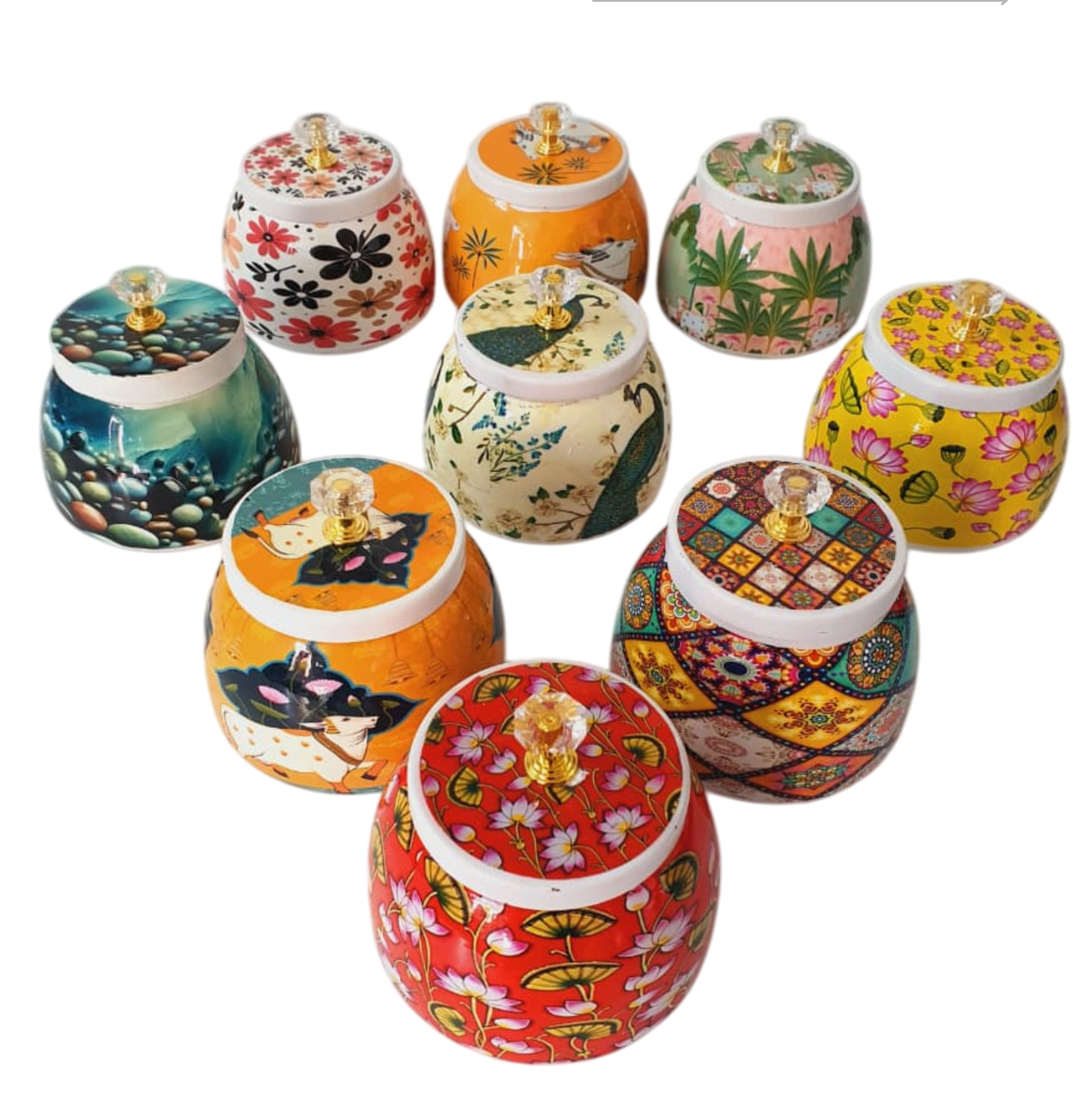 Pichwai Metal Jar 4 inch (1pc)