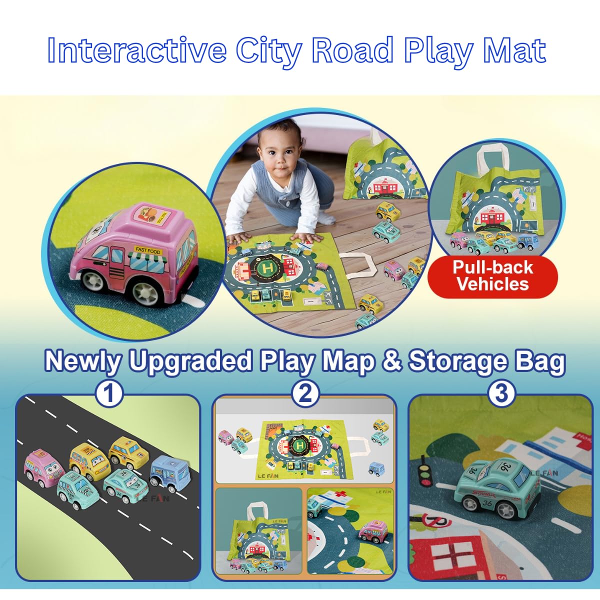 Bag Mat with 6 pc Small Cars