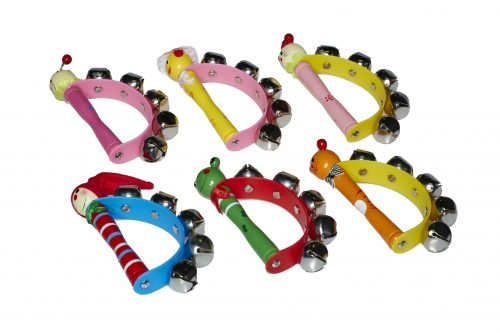 Wooden Jingle Ring Handbell Rattle (1pc)