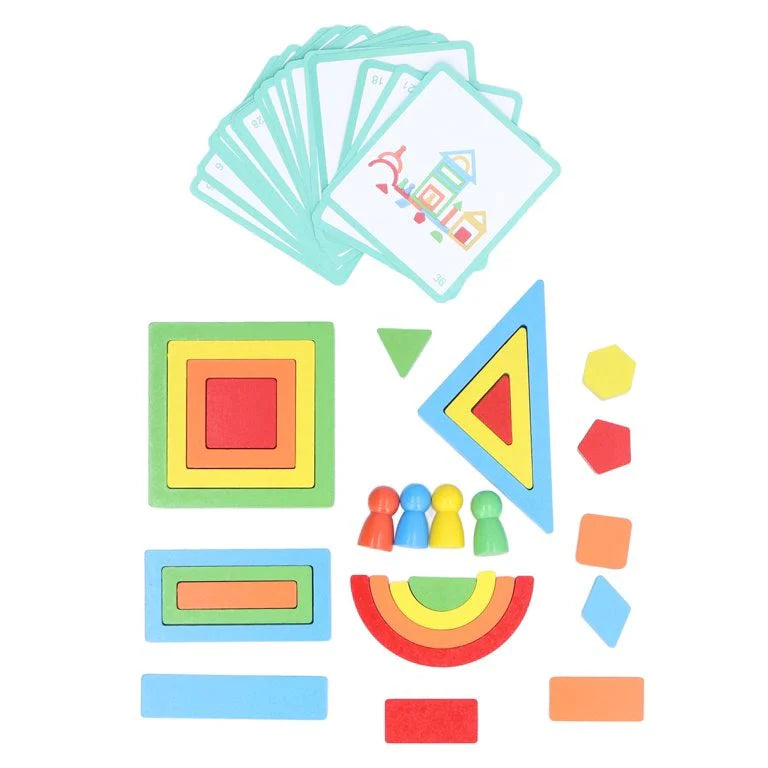 Blocks puzzle with pattern cards