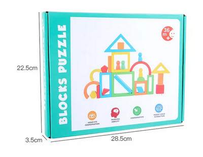 Blocks puzzle with pattern cards
