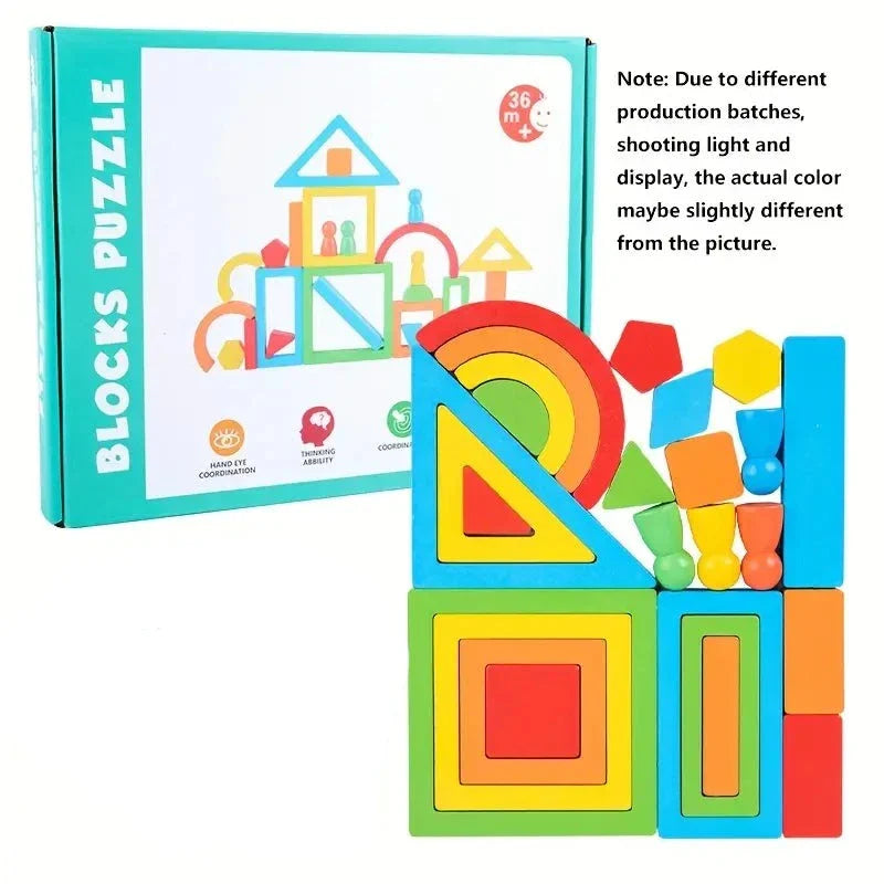 Blocks puzzle with pattern cards