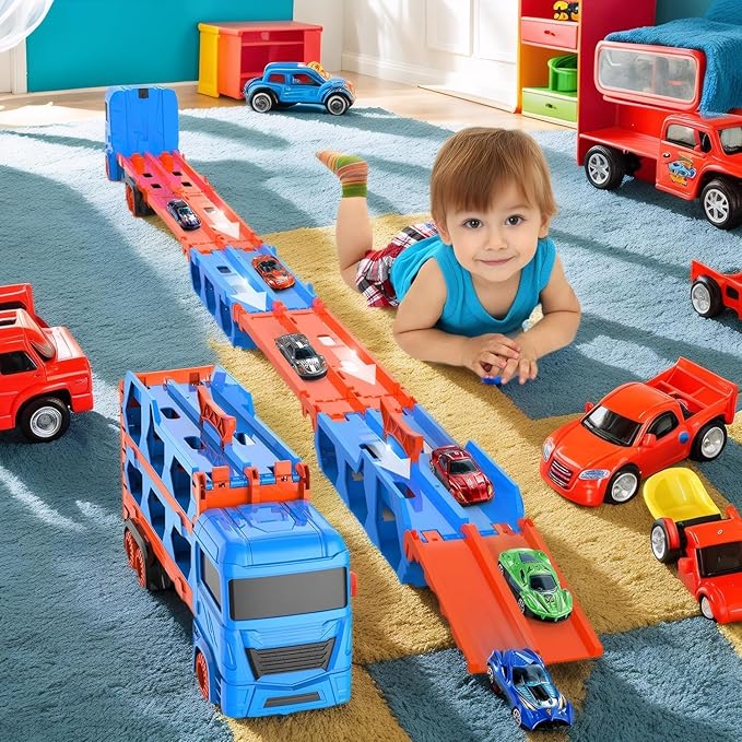 12 in 1 Race Track and Die-Cast Truck (with 2 cars)