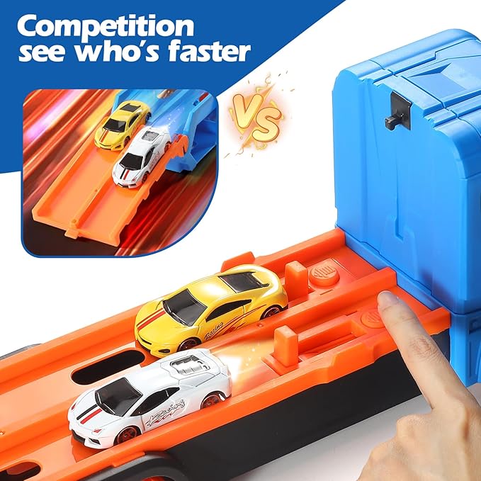 12 in 1 Race Track and Die-Cast Truck (with 2 cars)